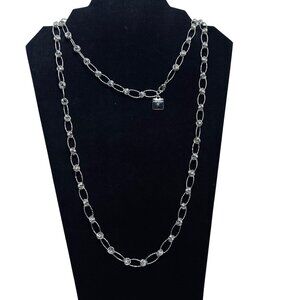 Anne Klein Silver Tone Love Knot Chain Necklace (5608)